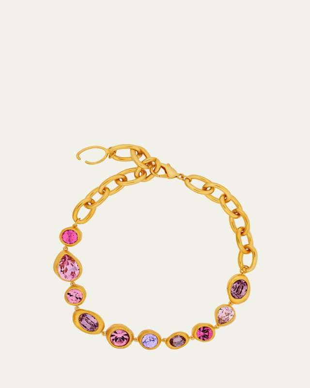 Hammered Stones Chain Necklac